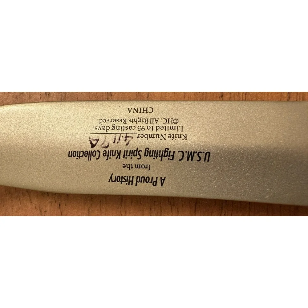 Vintage Hamilton Company U.S.M.C. KA-BAR Knife Leather Grip Limited Edition Rare